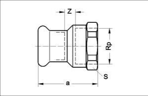 SANHA Mufa przejściowa Press Gas GW 15mm x 1/2" (1112701512) 2