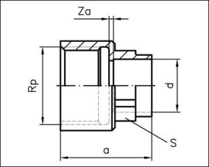 SANHA Mufa z brązu 4270G GW 42mm x 5/4" (1427042114) 2
