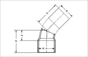 SANHA Łuk nyplowy 5040 miedziany 45° 42mm (1504042) 2