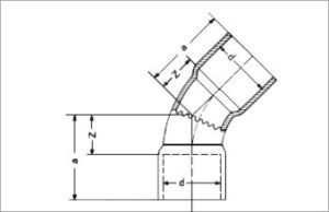 SANHA Łuk miedziany 5041 45° 22mm (1504122) 2