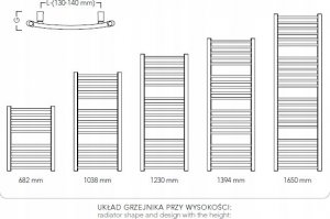 Grzejnik łazienkowy Instal-Projekt GRZEJNIK AMBR-55/120 R500 546W BIALY - AMBR-55/120 2