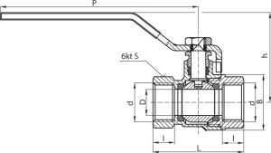 Perfexim Zawór kulowy wodny WW z niebieską wzmocnioną rączką 3/4" (00-001-0200-001) 2