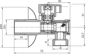Perfexim Zawór kątowy z ﬁltrem 1/2"x3/4"  (02-011-1520-000) 2