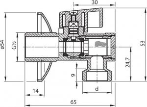 Perfexim Zawór kątowy z ﬁltrem 1/2"x3/8"  (02-012-1510-000) 2