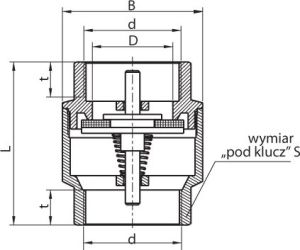 Perfexim Zawór zwrotny mosiężny z grzybkiem 3/2" (04-020-0400-000) 2