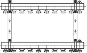 Perfexim Rozdzielacz mosiężny 7 obwodów z nyplami (30-102-0700-001) 2