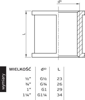 Perfexim Mufa mosiężna GW 1/2" (07-208-0150-000) 2