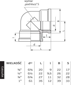 Perfexim Kolano mosiężne GW 1" (07-213-0250-000) 2