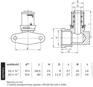 Perfexim Kolano zaprasowywane z łapami 738 16xG1/2 W (62-738-1615-000) 2