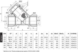 Perfexim Filtr skośny do gazu DN20 PHA-260 3/4" MOP5 T2 DN20 6/72 (10-260-0200-000) 3