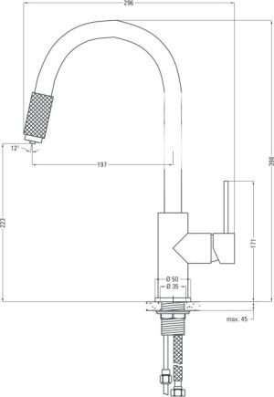 Bateria kuchenna Deante Aster stojąca czarna z miedzianymi elementami (BCA B64M) 3