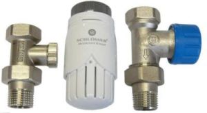Schlosser Zestaw termostatyczny kątowy niklowany prosty (602200002) 1