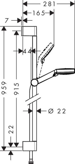 Zestaw prysznicowy Hansgrohe Crometta przesuwny biały (26538400) 2
