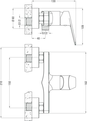 Bateria prysznicowa Deante Jasmin chrom (BGJ 040M) 2