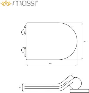 Miska WC Massi Decos Rimless wisząca Easy Clean (MSM-0003SLIM) 10