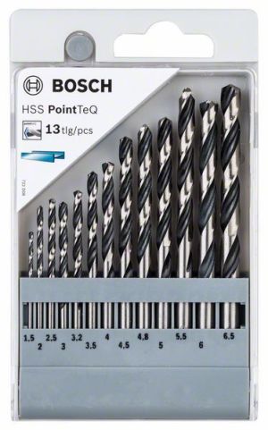 Wiertło Bosch do metalu HSS walcowe 1,5 2 4,5 4 5,5 5 4,8 3 2,5 3,5 6 3,2 6,5mm zestaw (2608577349) 1