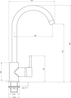 Bateria kuchenna Deante Luno stojąca chrom (BOC 062M) 2