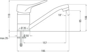 Bateria umywalkowa Neo Vero stojąca chrom (BOW 026M) 2