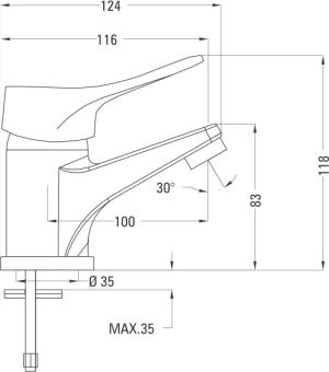 Bateria umywalkowa Neo Vero stojąca chrom (BOW 021M) 2
