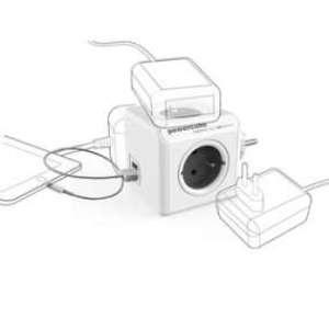 PowerCube Rozgałęźnik ReWirable USB + 4 wtyczki Travel Plugs szary 2