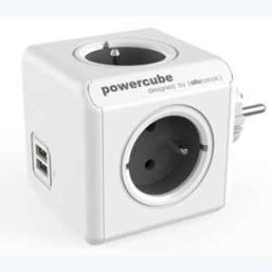 PowerCube Rozgałęźnik ReWirable USB + 4 wtyczki Travel Plugs szary 3