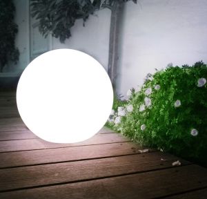 GreenBlue Solarna lampa wolnostojaca ogrodowa - kula 15x15x48cm, bialy LED (GB121) 3