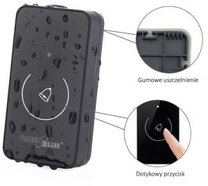 GreenBlue Dzwonek bezprzewodowy nadajnik-2 odbiorniki, 52 melodie czarny GreenBlue GB112 dotykowy, zasięg 150m - GB112 9