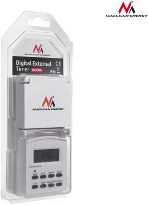 Maclean Timer cyfrowy zewnętrzny Maclean Energy MCE08G 10 programów funkcja losowa 3600 W max 156 3