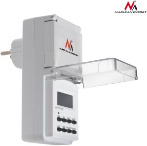 Maclean Timer cyfrowy zewnętrzny Maclean Energy MCE08G 10 programów funkcja losowa 3600 W max 156 5