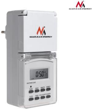 Maclean Timer cyfrowy zewnętrzny Maclean Energy MCE08G 10 programów funkcja losowa 3600 W max 156 6