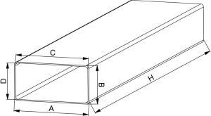 AWENTA Kanał płaski 60 x 204mm 0,5m (KP204-05) 2
