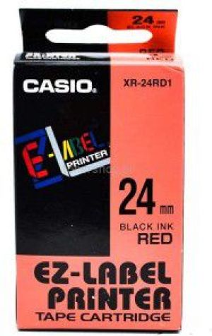 Casio Taśma do drukarek etykiet czarny druk / czerwony podkład nielaminowane 6mm x 8m (XR-6RD1) 1