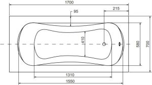 Wanna Besco Aria prostokątna 170 x 70cm (WAA-170-PA) 4