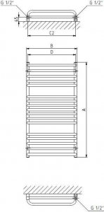 Grzejnik łazienkowy Onnline GRZ.DR.PBD-MAX 530X855 660W ONNLINE,SX - WGPDN085053K916SX 2