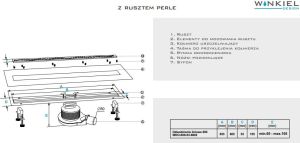 WINKIEL Odpływ liniowy z rusztem Fino Perle 60cm (WDO-600-03-6602) 2