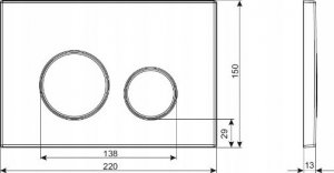 Przycisk spłukujący KK-Pol Płytka przycisków M11 Chrom - SPP0/K 3