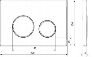 Przycisk spłukujący KK-Pol Płytka przycisków M11 Chrom - SPP0/K 6