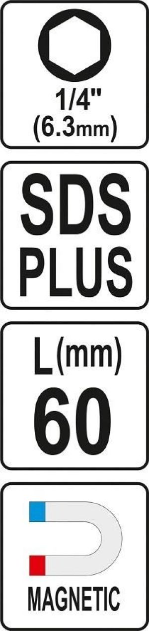 Yato Adapter SDS PLUS do bitów 1/4" (YT-04690) 5