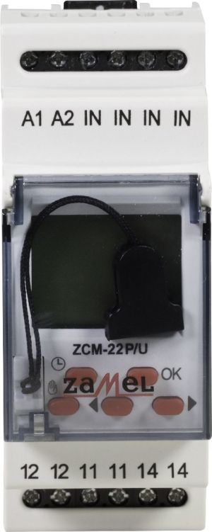 Zamel Programator czasowy 1-kanałowy tygodniowo-roczny pamięć zewn. 24-250V AC / 30-300V DC ZCM-22P/U (EXT10000189) 1
