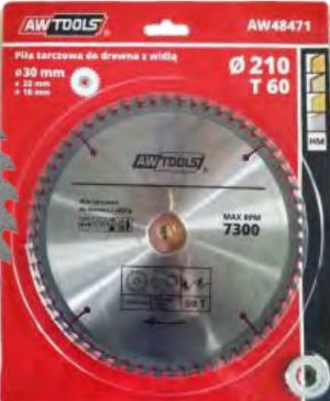 AWTools Piła tarczowa do drewna 250 x 30/22/16mm 24z (AW48475) 2
