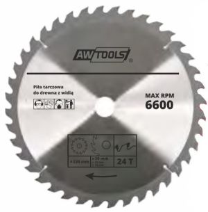 AWTools Piła tarczowa do drewna 400 x 30/22/16mm 40z (AW48489) 1