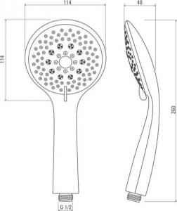 Słuchawka prysznicowa Deante 3-funkcyjna chrom (NBY 051S) 2