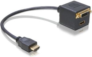 Adapter AV Delock HDMI - DVI-D - HDMI czarny (65054) 1