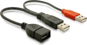 Kabel USB Delock USB-A - USB-A 0.22 m Czarny (65306) 1