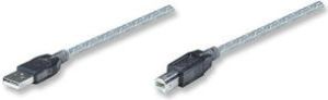 Kabel USB Manhattan USB-A - USB-B 11 m Srebrny (510424) 2