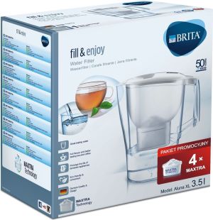 Dzbanek filtrujący Brita Aluna XL biały + 4 wkłady Maxtra 3
