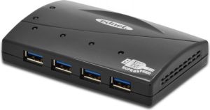HUB USB Ednet USB 3.0 4-portowy, pasywny, Czarny ( 85150 ) 1