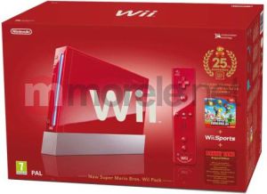 Nintendo Wii czerwona NSMB Pack 2