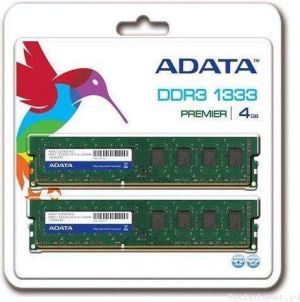 Pamięć ADATA 4GB (KIT 2x2GB) 1333MHz DDR3 AD3U1333C2G9-2 1