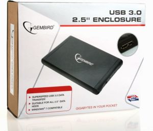 Kieszeń Gembird USB 3.0 na dysk HDD 2.5'' SATA, aluminiowa, czarna (EE2-U3S-1) 3